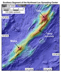 bathymetry map of plume area
