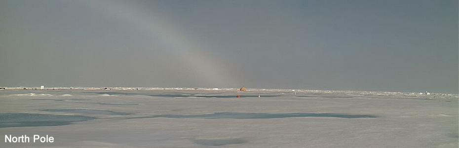 North Pole with rainbow on July 5, 2010