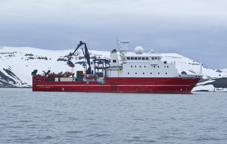 Research Vessel Sarmiento de Gamboa in the western Antarctic Peninsula 