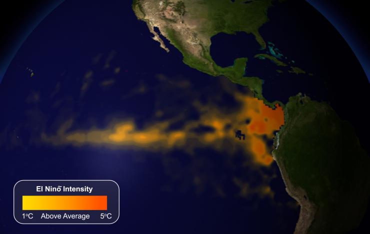 satellite image showing increased el nino intensity