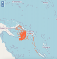 Map of data site in Solomon Sea